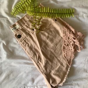 pink high waisted shorts